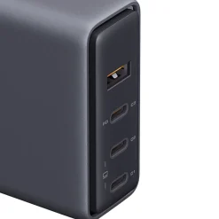 Ładowarka sieciowa Aukey PA-C6 Comet Mix GaN, USB-A i 3 x USB-C, 140 W, szara