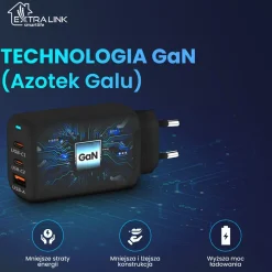 Ładowarka sieciowa EXTRALINK Smart Life GaN Charger, 65 W