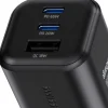 Ładowarka sieciowa Swissten GaN, 2x USB-C PD i 1x USB-A QC, 65 W i 18 W, czarna