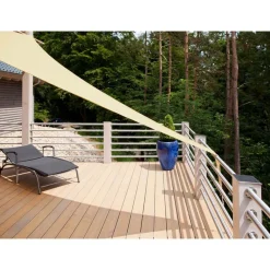 Żagiel ogrodowy przeciwsłoneczny DecoTeam, trójkąt, 3,6 x 3,6 x 5 m, beżowy