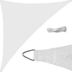 Żagiel ogrodowy przeciwsłoneczny DecoTeam Optima, trójkąt, 3 x 4 x 5 m, biały