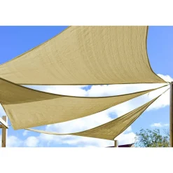 Żagiel ogrodowy przeciwsłoneczny DecoTeam Optima, trójkąt, 3,6 x 3,6 x 3,6 m, beżowy