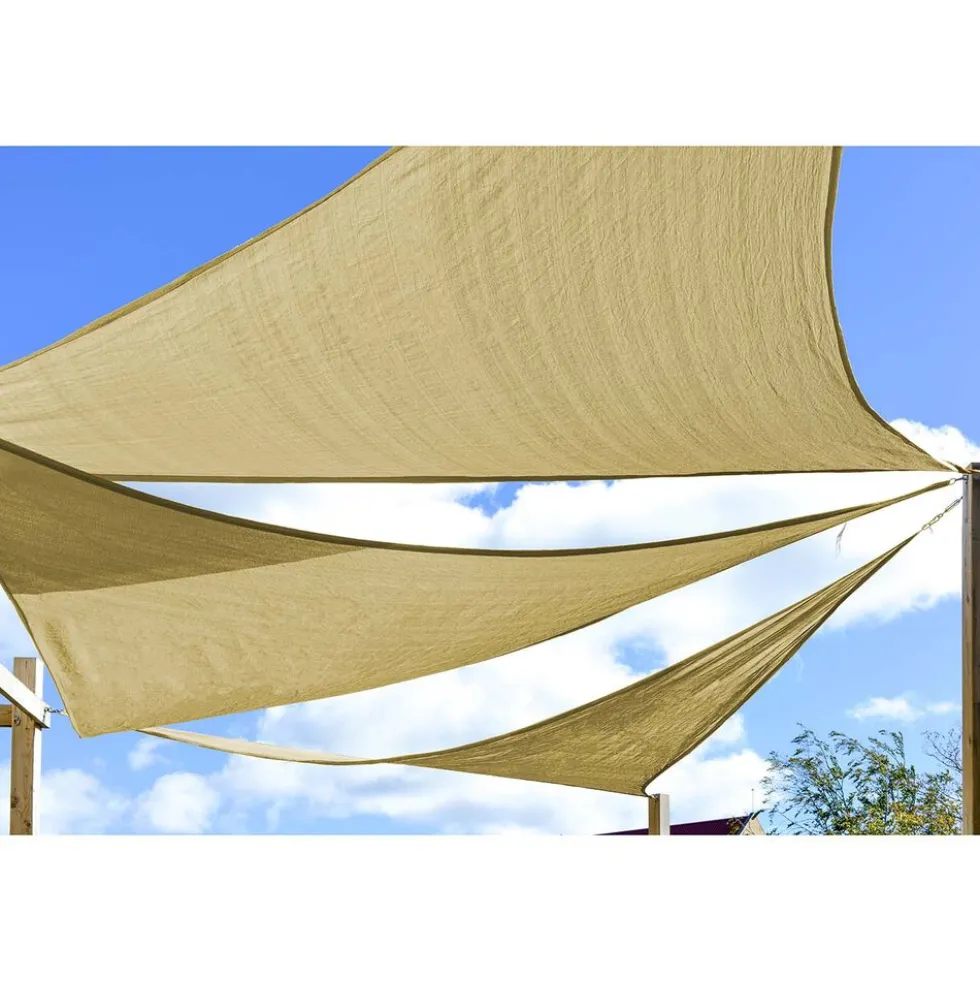 Żagiel ogrodowy przeciwsłoneczny DecoTeam Optima, trójkąt, 3,6 x 3,6 x 5 m, beżowy