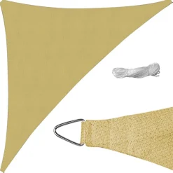 Żagiel ogrodowy przeciwsłoneczny DecoTeam Optima, trójkąt, 3 x 4 x 5 m, beżowy