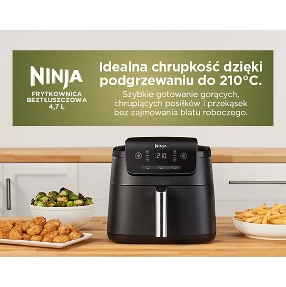 Air Fryer Frytkownica beztłuszczowa Ninja AF110EU, 1750 W, 4,7 l, grafitowa