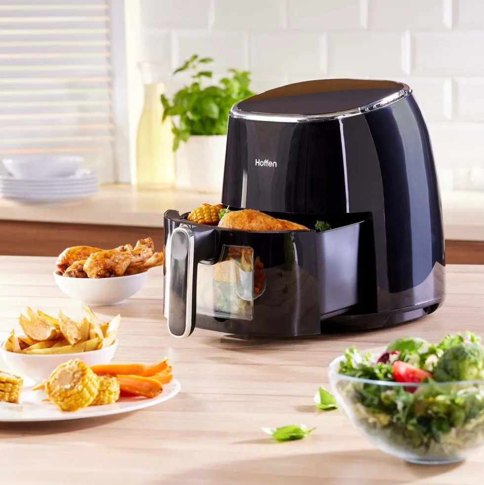 Air Fryer Frytkownica beztłuszczowa z okienkiem Hoffen, 1550 W, 5 l, czarna