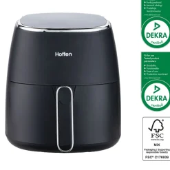 Air Fryer Frytkownica beztłuszczowa Hoffen, 1500 W, 5 l, czarna matowa