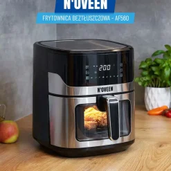 Air Fryer Frytkownica beztłuszczowa z okienkiem Noveen AF560, 1600 W, 6,5 l, czarny