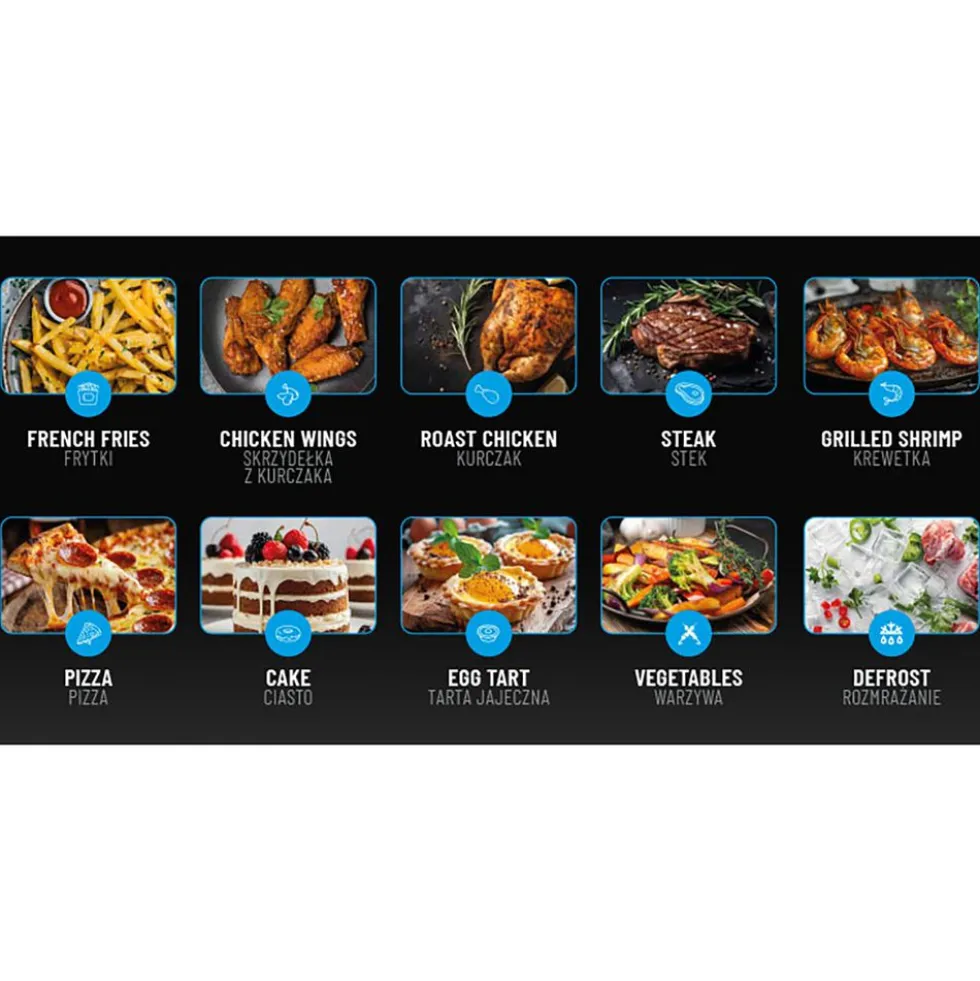 Air Fryer Frytkownica beztłuszczowa z okienkiem Noveen AF780 X-Line, 1700 W, 6,5 l, czarna