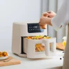 Air Fryer z okienkiem Olayks, 1500 W, 5 l, kość słoniowa