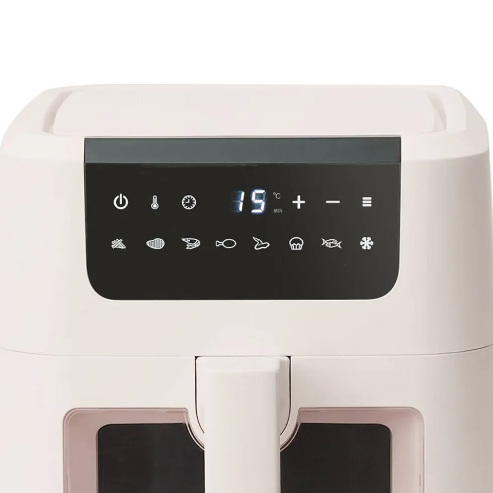 Air Fryer z okienkiem Olayks, 1500 W, 5 l, kość słoniowa