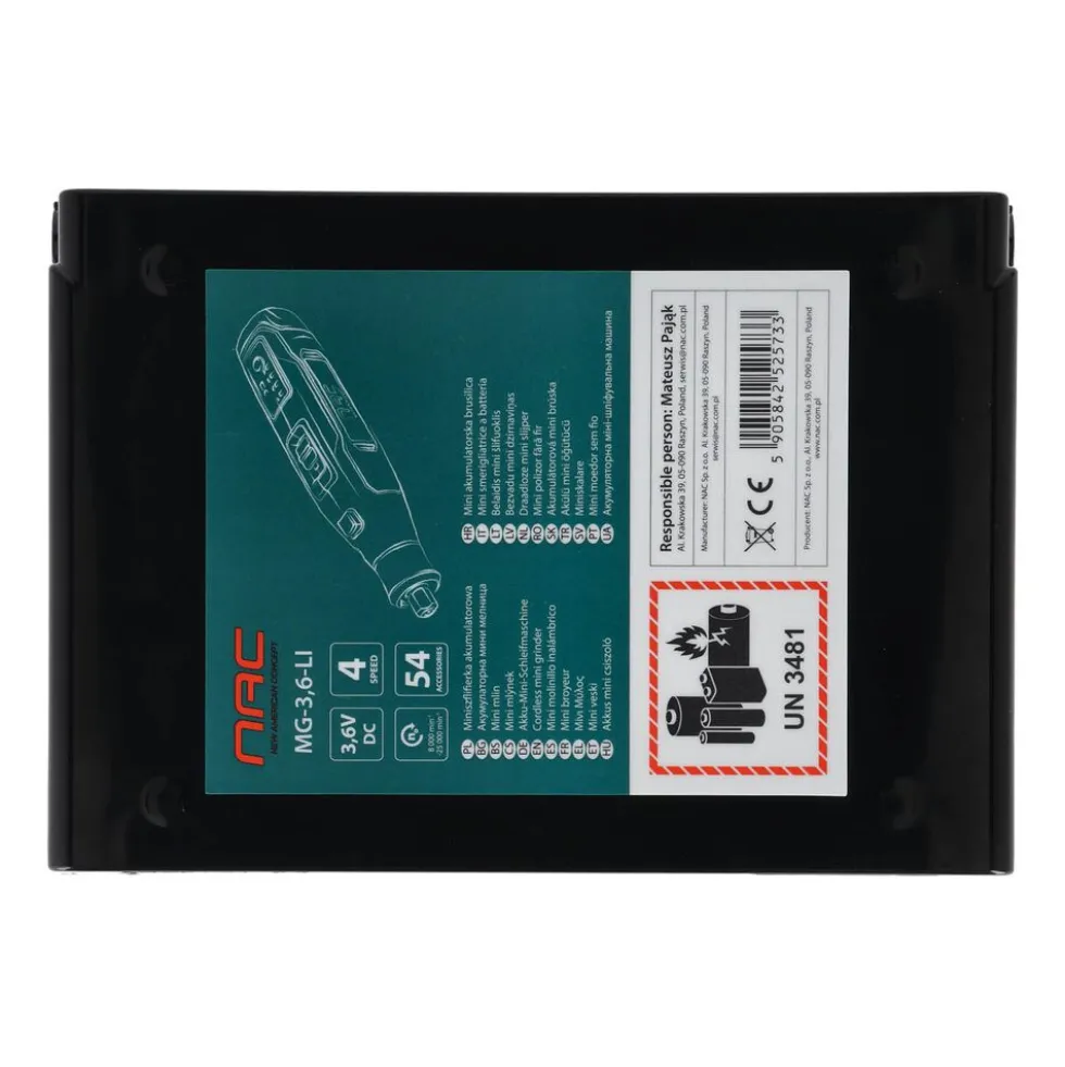 Akumulatorowa miniszlifierka NAC MG-3,6-LI