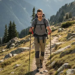 Aluminiowe kije trekkingowe HiMountain, 66-135 cm, czarno-czerwone