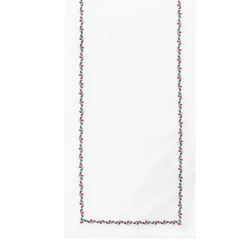 Bieżnik Ilex, biały, z lamówką, 40 x 160 cm