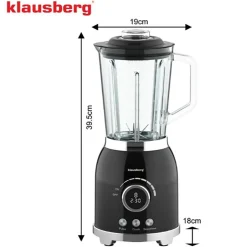 Blender kielichowy Klausberg, 600 W, 1,5 l, czarny