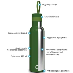 Butelka termiczna Dafi Easy, 490 ml, szałwiowa