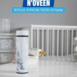 Butelka Termiczna LED NOVEEN TB2319 Marble 450 ml, biała