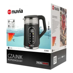 Czajnik elektryczny szklany Eldom C560, 1,7 l, 2200 W, z regulacją temperatury