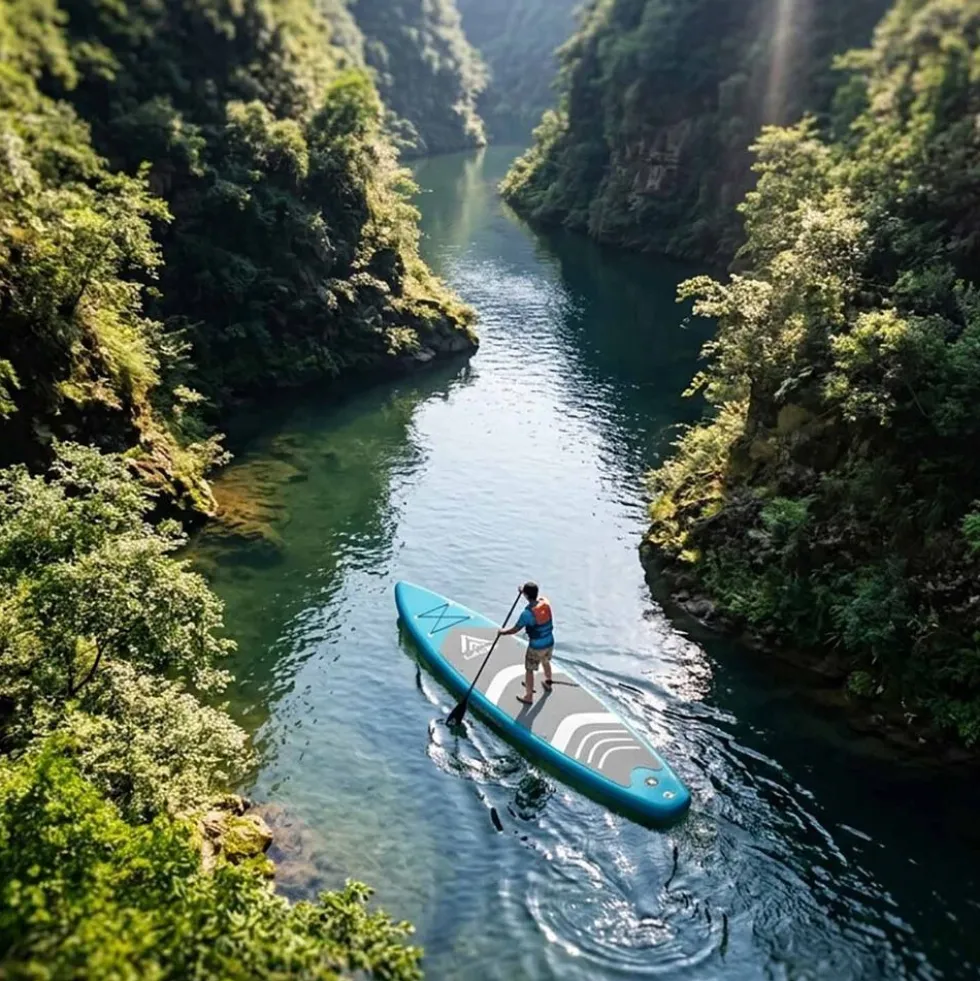 Deska SUP Black Forest, 320 x 81 x 15 cm, z akcesoriami, błękitna