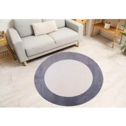 Dywan Maximo Rabbit Premium, koło, 120 cm, ramka, beżowo-antracytowy