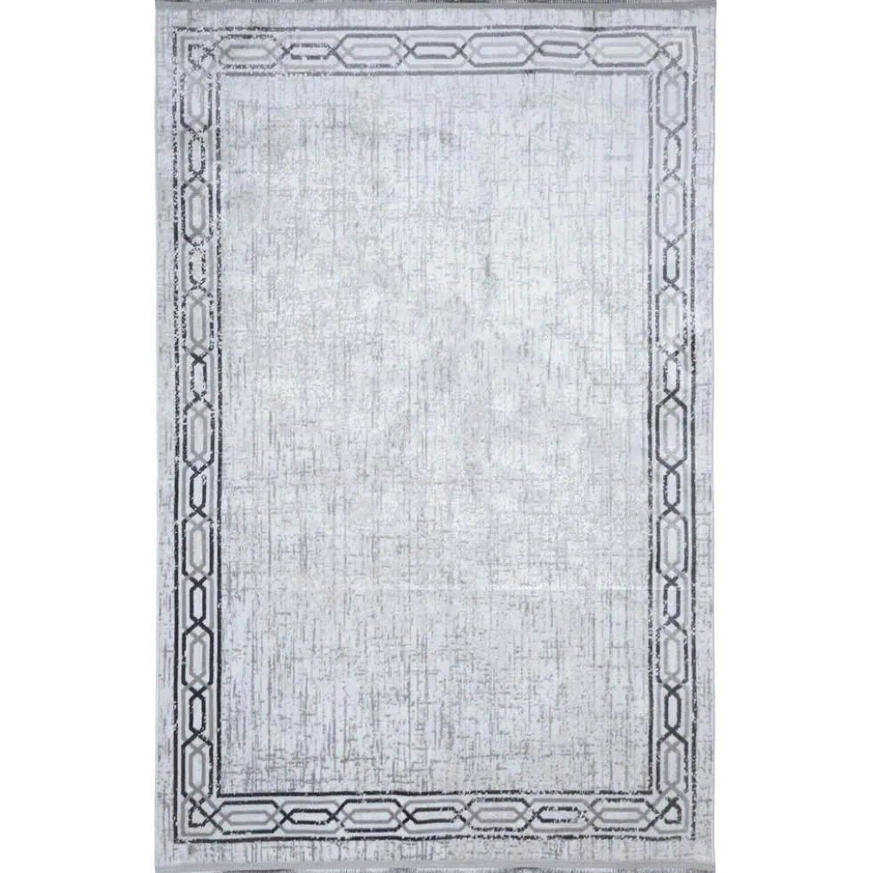Dywan Multi-Decor Eclipse, 60 x 100 cm, ornament, szary z frędzlami