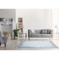 Dywan Multi-Decor Eclipse, 80 x 150 cm, ornament, szary z frędzlami