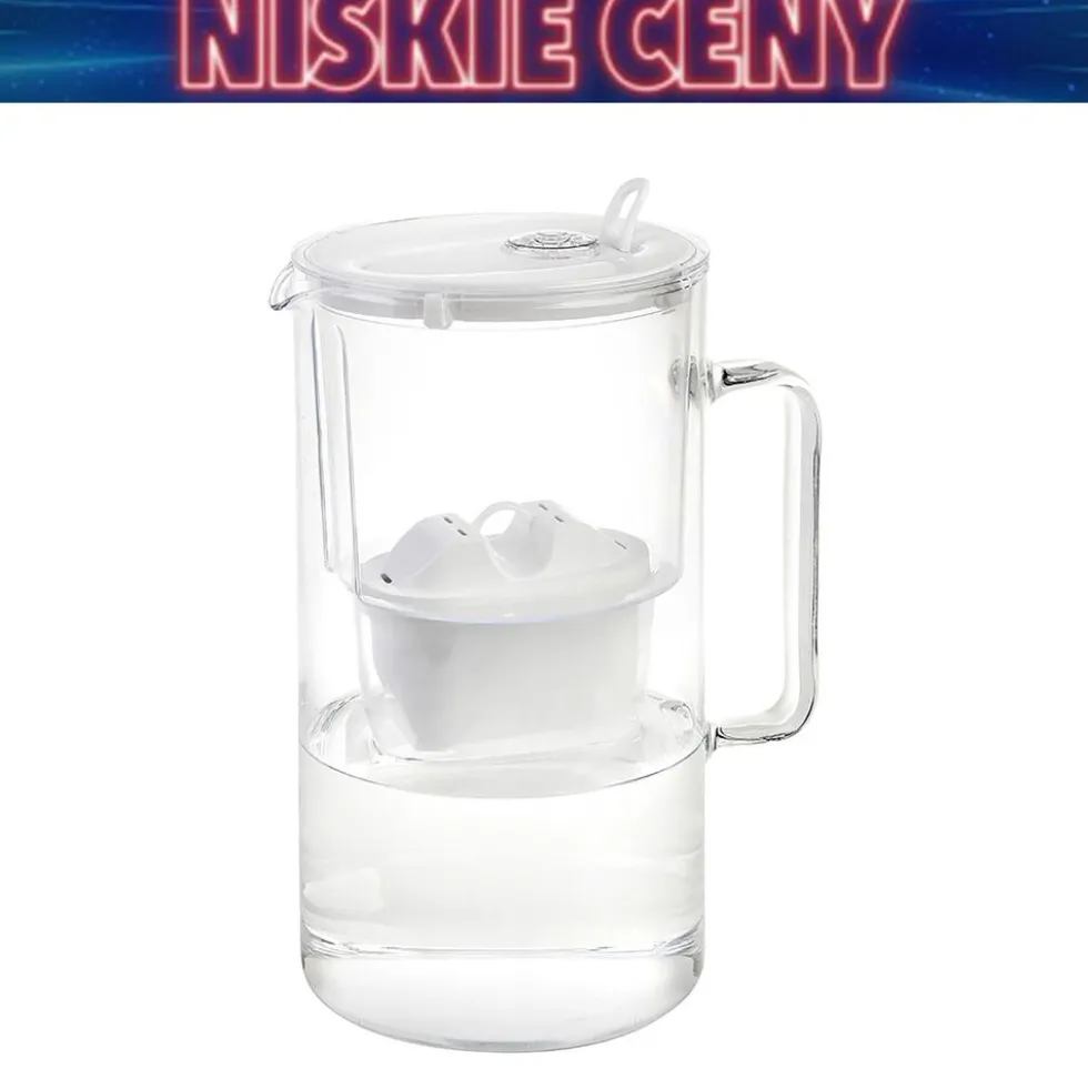 Dzbanek filtrujący szklany Aquaphor Glass, 2,5 l, z wkładem Maxfor+ Mg, biały