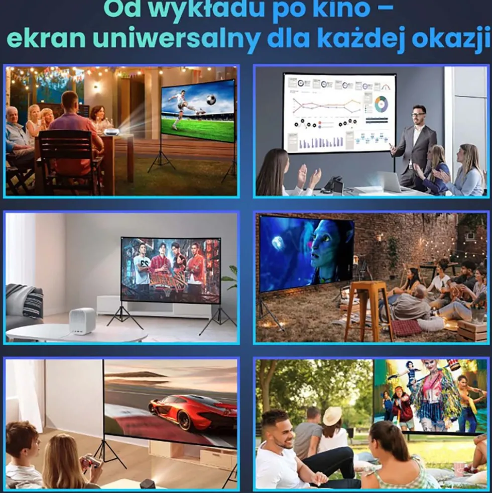 Ekran projekcyjny przenośny Extralink, 100”, 220 x 125 cm, ze stojakiem