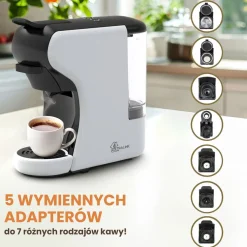 Ekspres wielokapsułkowy Extralink Home, 6 systemów kapsułek, czarno-biały