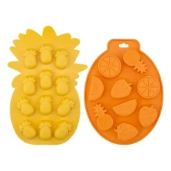 Foremki do lodu Altom Design, 2 szt., silikonowe, pomarańcza i ananas
