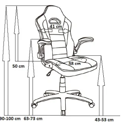 Fotel gamingowy COBRA JUNIOR, CRF – 2301, czerwono - niebieski