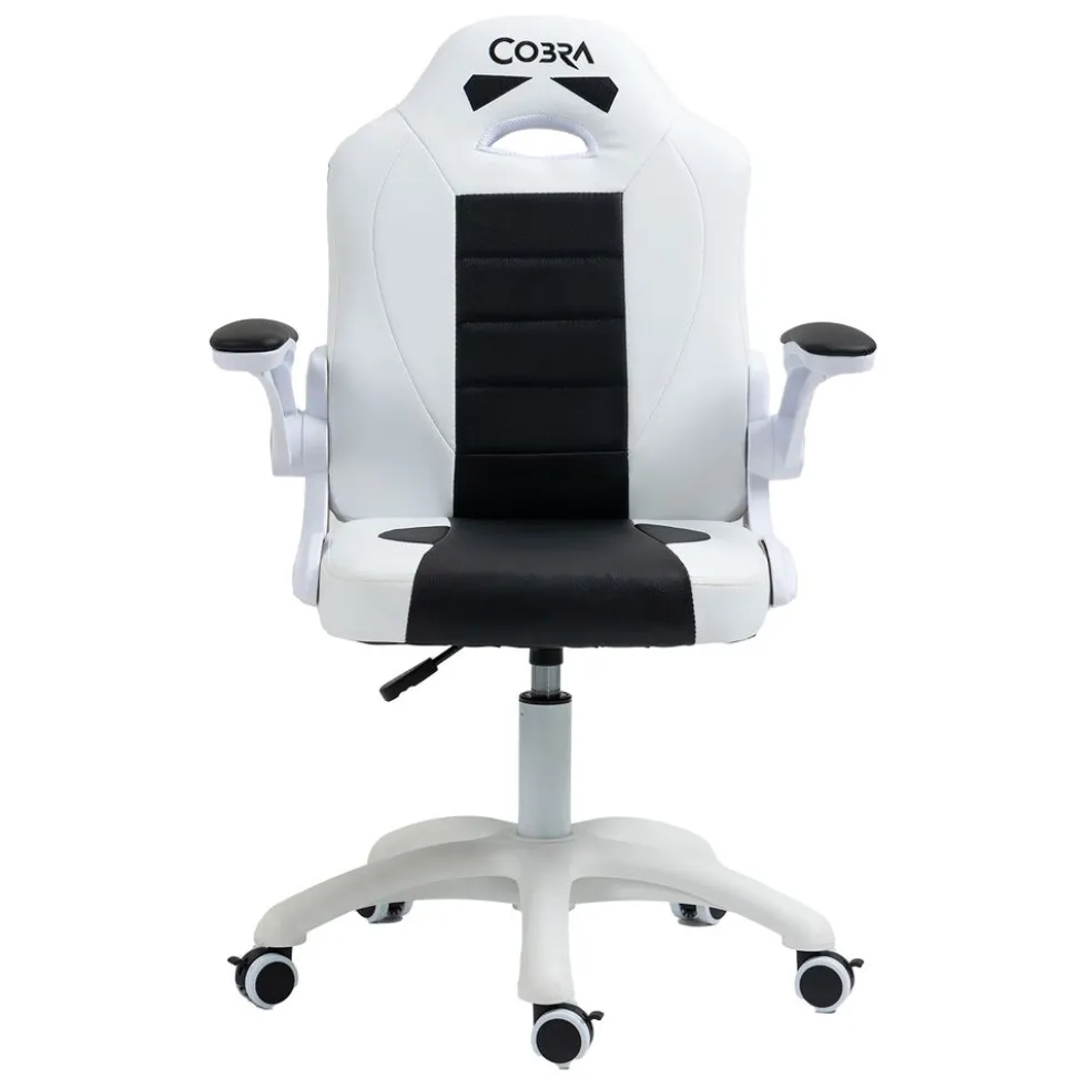 Fotel gamingowy COBRA JUNIOR, CRF – 2301, biało - czarny