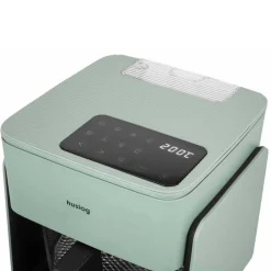 Frytkownica beztłuszczowa szklana Huslog Crystal Steam, 1300 W, 4,2 l, z funkcją pary, zielona