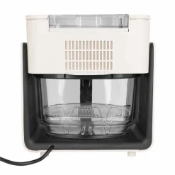 Frytkownica beztłuszczowa szklana Huslog Crystal Steam, 1300 W, 4,2 l, z funkcją pary, kremowa