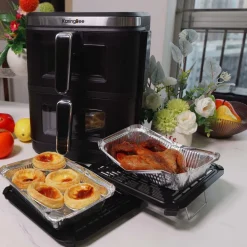 Frytkownica dwukomorowa KaringBee ZHAF-960AP, 2800 W, 2 x 5,5 l, czarna
