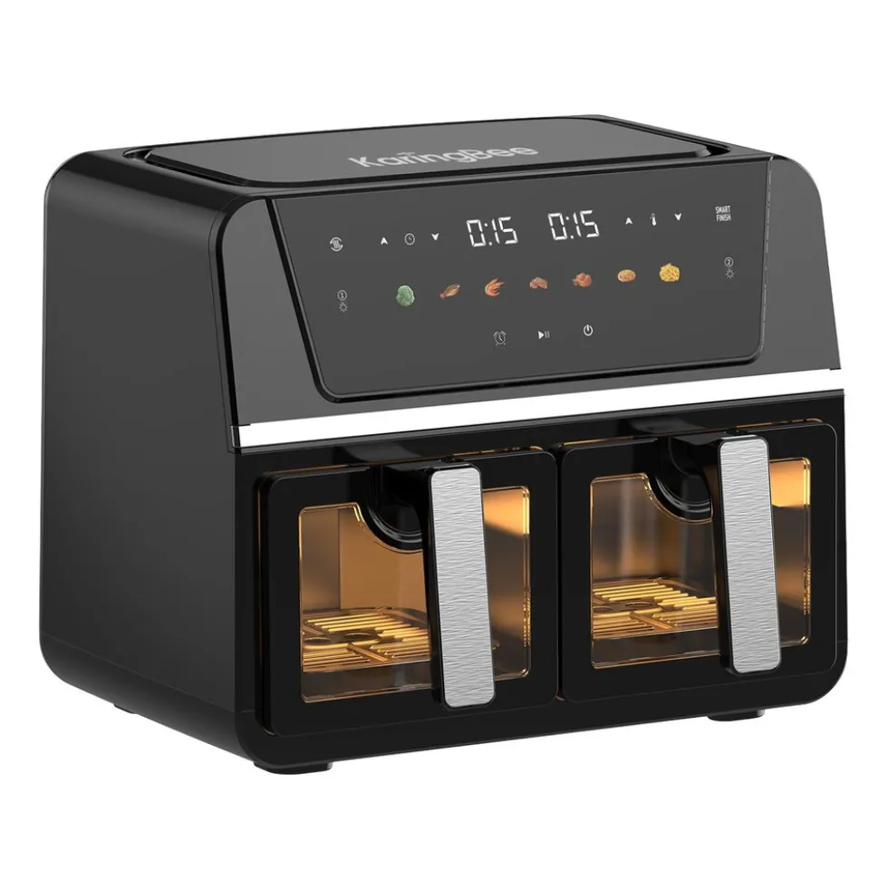 Frytkownica dwukomorowa z okienkiem KaringBee AF801E2TK, 1700 W, 2 x 4,5 l, czarna