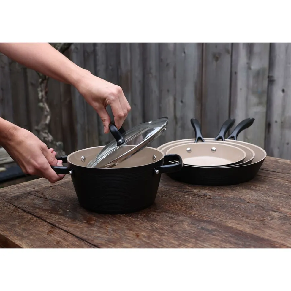 Garnek aluminiowy 28 cm 5,2 l Florina Carina, czarny