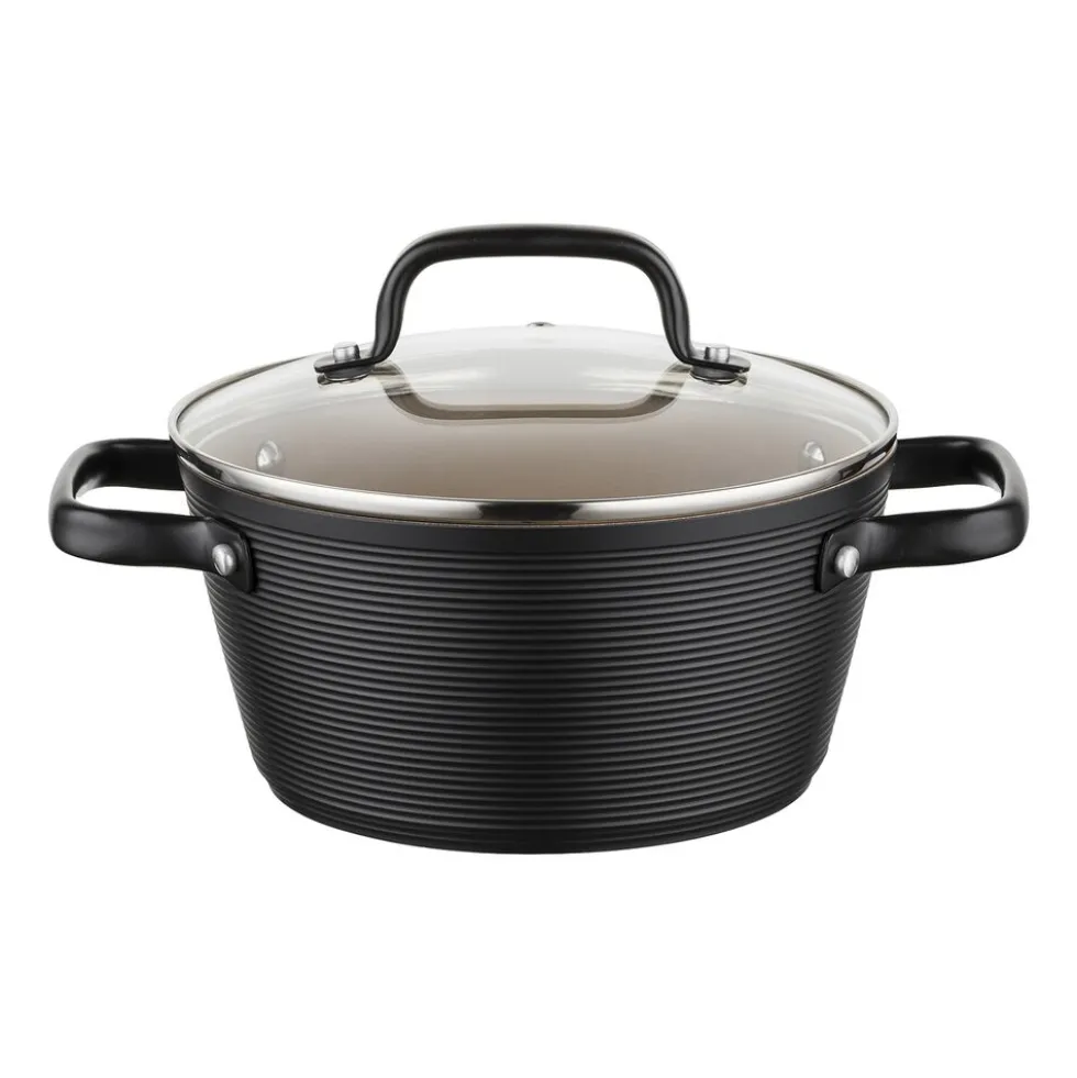 Garnek aluminiowy 20 cm 2,2 l Florina Carina, czarny
