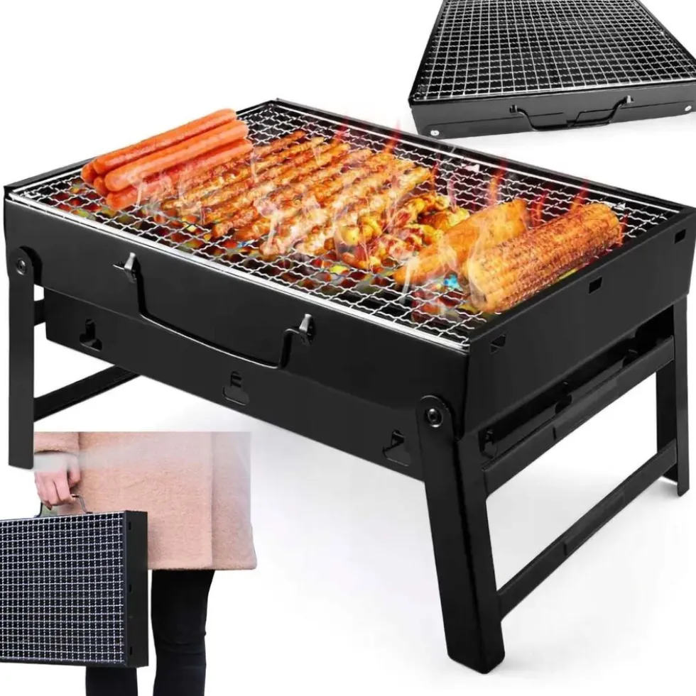 Grill turystyczny węglowy Extralink, ruszt 35 x 27 cm