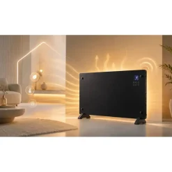 Grzejnik szklany Extralink LPL-23A, 3 poziomy grzania, WiFi, czarny