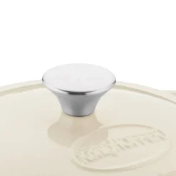 Gęsiarka żeliwna emaliowana Konighoffer, 2,8 l, 21 x 10,5 cm, okrągła, kremowa