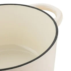 Gęsiarka żeliwna emaliowana Konighoffer, 2,8 l, 21 x 10,5 cm, okrągła, kremowa