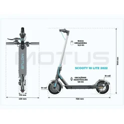 Hulajnoga elektryczna Motus Scooty 10 Lite 2022, silnik 350 W, 30 km zasięgu