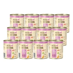 Karma dla psa Maxi Natural, cielęcina i królik z zielonym groszkiem, mokra, 12 x 800 g