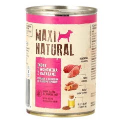 Karma dla psa Maxi Natural, indyk i wołowina z batatami, mokra, 24 x 400 g