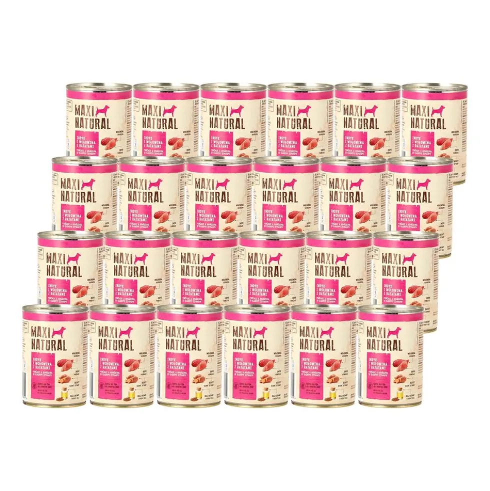 Karma dla psa Maxi Natural, indyk i wołowina z batatami, mokra, 24 x 400 g