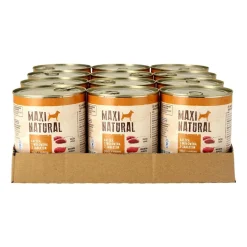 Karma dla psa Maxi Natural, kaczka i wołowina z jabłkiem, mokra, 12 x 800 g