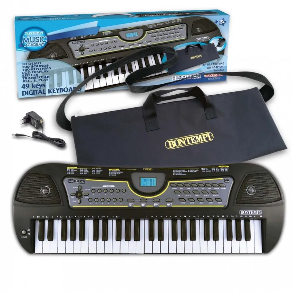 Keyboard elektroniczny Bontempi, z futerałem, czarny