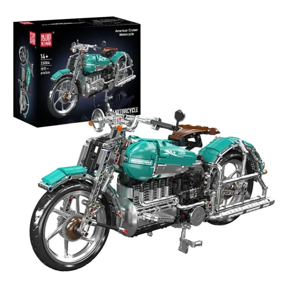 Klocki Motocykl cruiser Mould King, model 23004, 1971 elementy