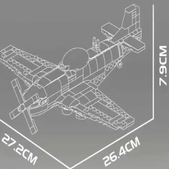 Klocki Mould King 24068 P-51D Mustang, 396 elementów